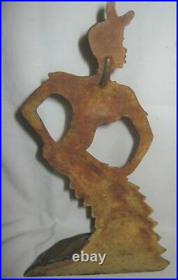 Antique Rhumba Dancing Black Americana African Lady Cast Iron Doorstop Hubley Us