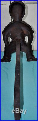 Antique Sambo Black Americana Cast Iron Andirons Firedogs Folk Art 1800s Sailor