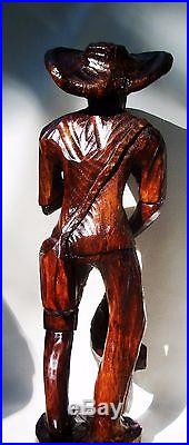 Antique Statue Folk Art Carving Sculpture Black History Americana Collectible