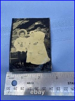 Antique Tintype African American Nanny & Two White Children 19th Century