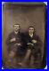 Antique Tintype Photo Affectionate Men Western Cowboy Boots Spurs Gay Interest