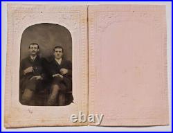 Antique Tintype Photo Affectionate Men Western Cowboy Boots Spurs Gay Interest