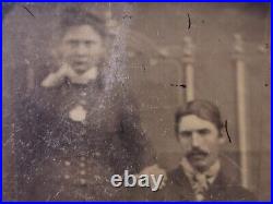 Antique Tintype Photo Cattle Kate/Jim Averell Lynched Hidden Necks Zombie Couple