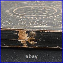 Antique Tintype Photo Girls Lock Of Hair Mourning Union Case 1800s 2 Woman READ