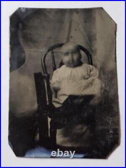 Antique Tintype Photo Medical Deformed Baby Alien Circus Sideshow Freak Oddity