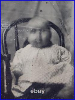 Antique Tintype Photo Medical Deformed Baby Alien Circus Sideshow Freak Oddity