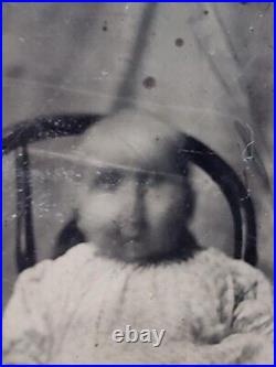 Antique Tintype Photo Medical Deformed Baby Alien Circus Sideshow Freak Oddity