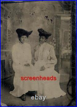 Antique Tintype Photo Of 2 African American Black Women