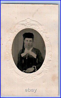Antique Tintype Photo of Very Beautiful Young Christian Woman
