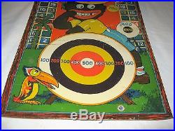Antique USA Black Sambo Toy Tin Dart Target Sign Board Boy Man Game Wyandotte Ny