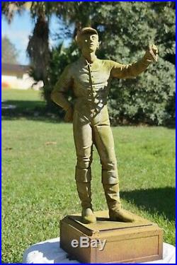 Antique USA Cast Iron Lawn Jockey Statue Hitching Post