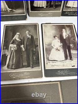 Antique Victorian 30 Cabinet Cards Wedding Lot Early 1900's Marriage Pictures