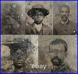 Antique Victorian African American Family Tintype Photos Lot Chicago Area Origin