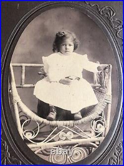 Antique Victorian African American Photo Cabinet Card Girl Toddler C 1880's