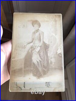 Antique Victorian African American Photo Cabinet Card Lady Fashion C 1870's