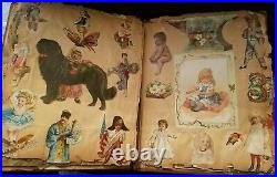 Antique Victorian Die Cut Advertising Scraps Book (Trade Cards, Black Americana)