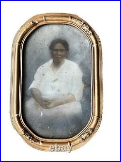 Antique Victorian Framed Photo African American Woman Beautiful Frame