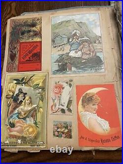 Antique Victorian Scrapbook Advertising Black Americana Trading Cards 52 Pages