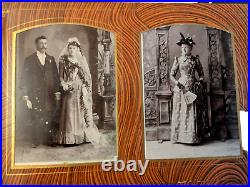 Antique Victorian cabinet photo album with OVER 70 PHOTOS