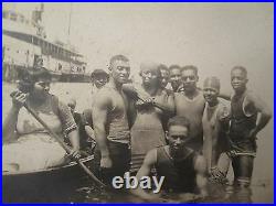 Antique Vintage African American Flapper Era Beach Bathers Swimsuits Rare Photo