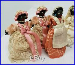 Antique Vintage Folk Art Black Americana Wedding Dolls Figures Homemade Rustic