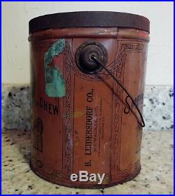 Antique Vintage Pre-Biggerhair N Hair Tobacco Tin Can Black Americana