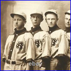 Antique Vtg Baseball Team Player Photo Uniforms Gloves Ball Coach