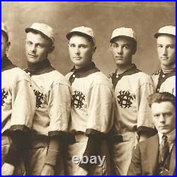 Antique Vtg Baseball Team Player Photo Uniforms Gloves Ball Coach