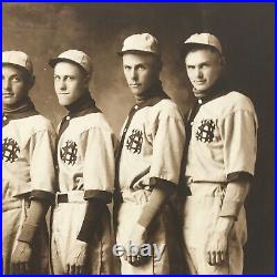 Antique Vtg Baseball Team Player Photo Uniforms Gloves Ball Coach