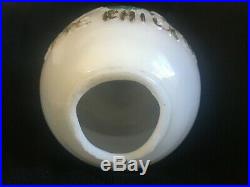 Antique Vtg Black Americana Milk Glass MORE CHICKEN Egg Lamp Shade Globe