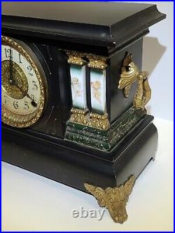 Antique Working 19th C Ingraham Ornate Victorian Mantel Shelf Clock W. H. Terhune