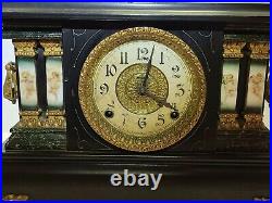 Antique Working 19th C Ingraham Ornate Victorian Mantel Shelf Clock W. H. Terhune