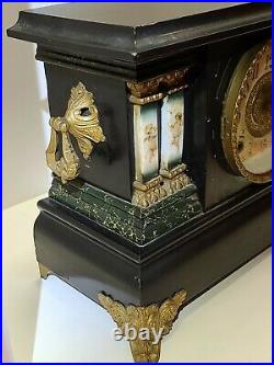 Antique Working 19th C Ingraham Ornate Victorian Mantel Shelf Clock W. H. Terhune