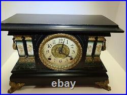 Antique Working 19th C Ingraham Ornate Victorian Mantel Shelf Clock W. H. Terhune