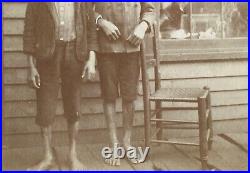 Antique c1890s Original Photograph Barefoot African American Black Kids Boys