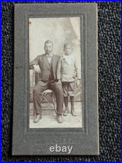 Antique mounted Cabinet Card Photo Wilmington Del African American Father & Son