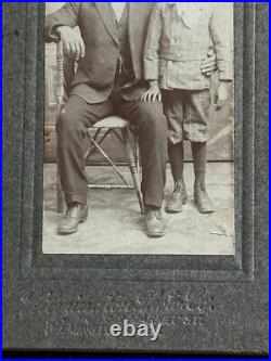 Antique mounted Cabinet Card Photo Wilmington Del African American Father & Son