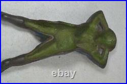 Antique naughty Nellie old paint cast iron boot jack puller original 19th c