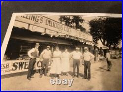 Antique photo Roadside Cider BBQ Restaurant customers standing out front rare