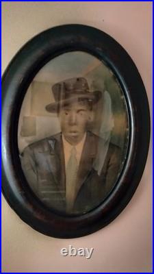 Antique rare oval framed picture of Handsome African American Man. VG cond