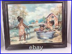 Art /Painting G Rose -Three African- Sisters In Play -Canvas Reproduction #2654