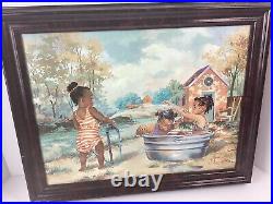 Art /Painting G Rose -Three African- Sisters In Play -Canvas Reproduction #2654