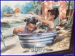 Art /Painting G Rose -Three African- Sisters In Play -Canvas Reproduction #2654