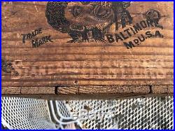 Aughinbaugh Canning Co. Baltimore Antique Oyster Crate Black Americana