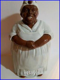 Aunt Jemima Black Americana Vintage Mammy Cookie Jar Mosaic Rare Blue Dress