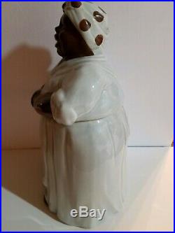 Aunt Jemima Black Americana Vintage Mammy Cookie Jar Mosaic Rare Blue Dress