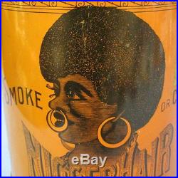 Authentic Antique Niggerhair Tobacco Pail Advertising Tin Litho Smoking Rare
