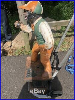 Authentic Cast Iron Lawn Jockey Antique statue Hitching Post