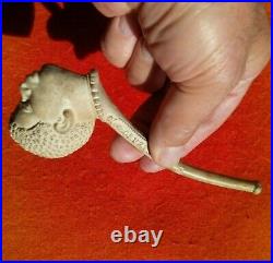 Authentic Indian Artifact 5-3/4 Clay Trade Pipe Black Americana Arrowheads Pipe