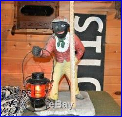 Authentic Jocko Faithful Groomsman Cast Iron Lawn Jockey Americana Art Pre 1900